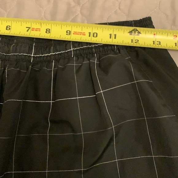 adidas Black & with White Pin Stripes Swim Trunks Size M  #334 - Picture 7 of 8